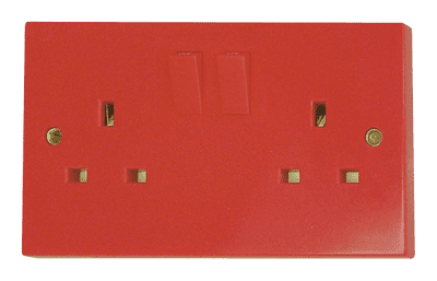 Click Essentials WA180 2 Gang 13A DP Switched Socket Outlet Red Pack Of 5