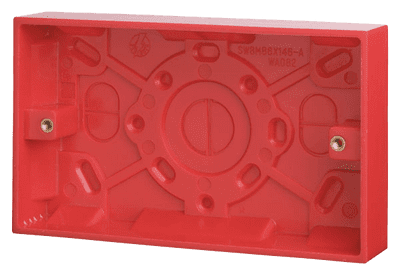 Click Essentials WA185 2 Gang 25mm Deep Surface Pattress Box Red Pack Of 10