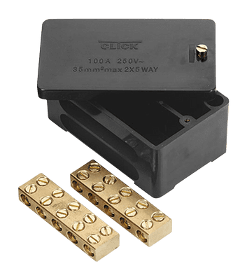 Click Essentials WA228 100A 2 Pole 5x35mm2 Link Box Pack Of 5