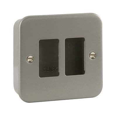 Click Grid Pro CL20402B Metal Clad 2 Gang GridPro Frontplate & Back Box (No Knockouts)