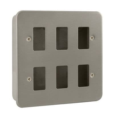 Click Grid Pro CL20506B Metal Clad 6 Gang GridPro Frontplate & Back Box (No Knockouts)