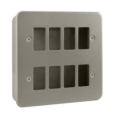 Click Grid Pro CL20508B Metal Clad 8 Gang GridPro Frontplate & Back Box (No Knockouts)