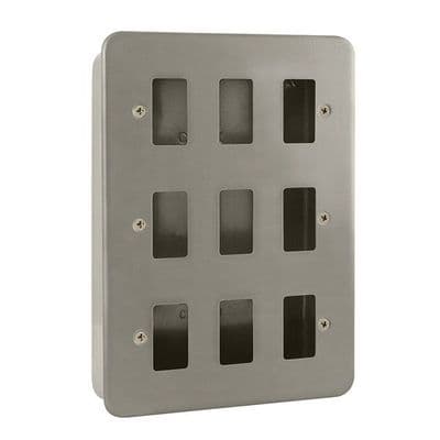 Click Grid Pro CL20509B Metal Clad 9 Gang GridPro Frontplate & Back Box (No Knockouts)