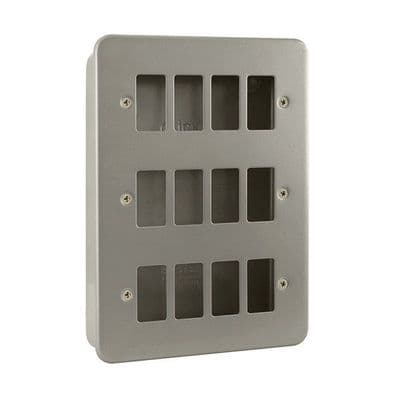 Click Grid Pro CL20512B Metal Clad 12 Gang GridPro Frontplate & Back Box (No Knockouts)