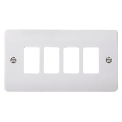 Click Grid Pro CMA20404 Mode 4 Gang GridPro Frontplate - White