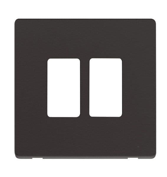 Click Grid Pro SCP20402BK Definity 2 Gang GridPro Frontplate - Black