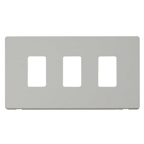 Click Grid Pro SCP20403PW Definity 3 Gang GridPro Frontplate - Polar White