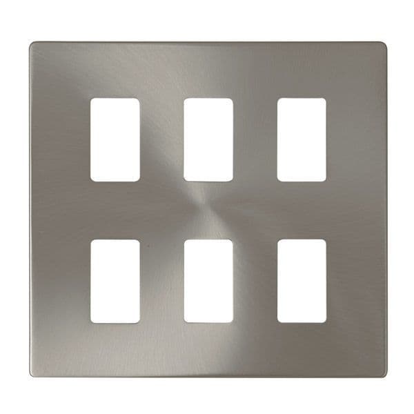 Click Grid Pro SCP20506BS Definity 6 Gang GridPro Frontplate - Brushed ...