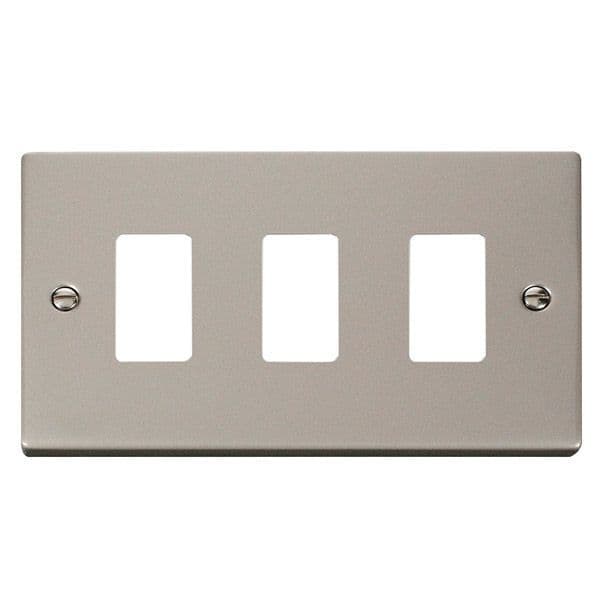 Click Grid Pro VPPN20403 Deco 3 Gang GridPro Frontplate - Pearl Nickel