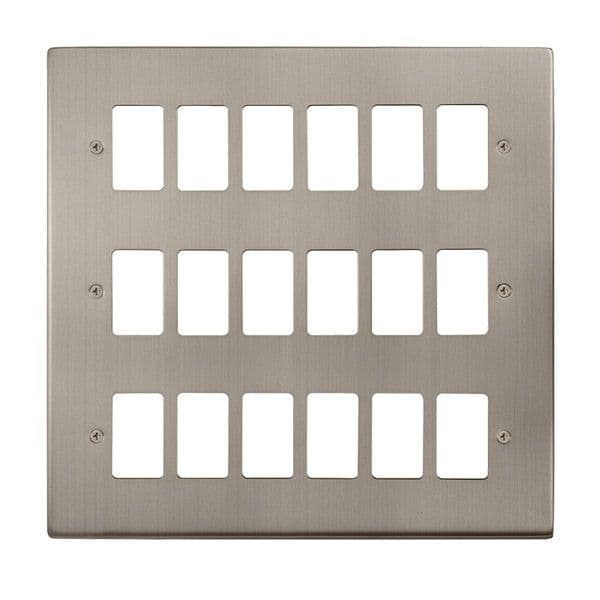 Click Grid Pro VPSS20518 Deco 18 Gang GridPro Frontplate - Stainless Steel