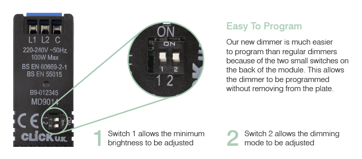 Click MD9014 100W Dual Mode Dimmer With Trim