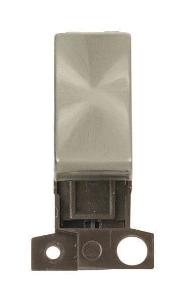 Click Mini Grid MD004BS 2 Way Retractive Ingot 10A Switch - Brushed Steel
