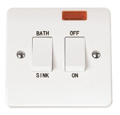Click Mode CMA024 20A DP Sink Bath Switch With Neon - White