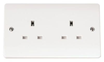 Click Mode CMA032 13A 2 Gang Unswitched Socket Outlet - White