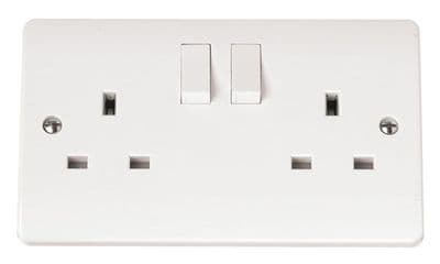 Click Mode CMA037 13A 2 Gang DP Switched Socket Outlet Clean Earth - White