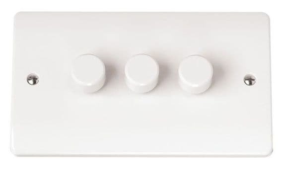 Click Moder Click Mode CMA163 3 Gang 2 Way 100W LED Dimmer Switch - White