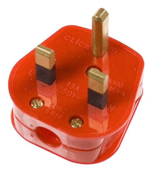 Click Rfl Plug Click Plugs PA380RD 13A Fused Non Standard Plug Red Pack Of 10