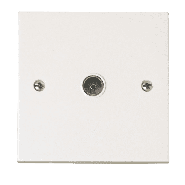 Click Polar PRW065 Single COAX Socket Outlet Polar White Pack of 10