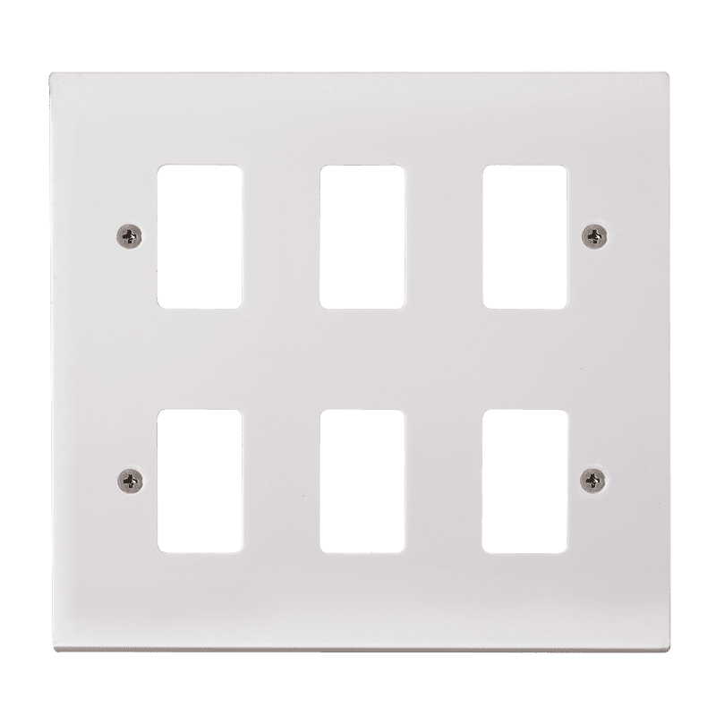 Click Polar PRW20506 6 Gang Frontplate Polar White