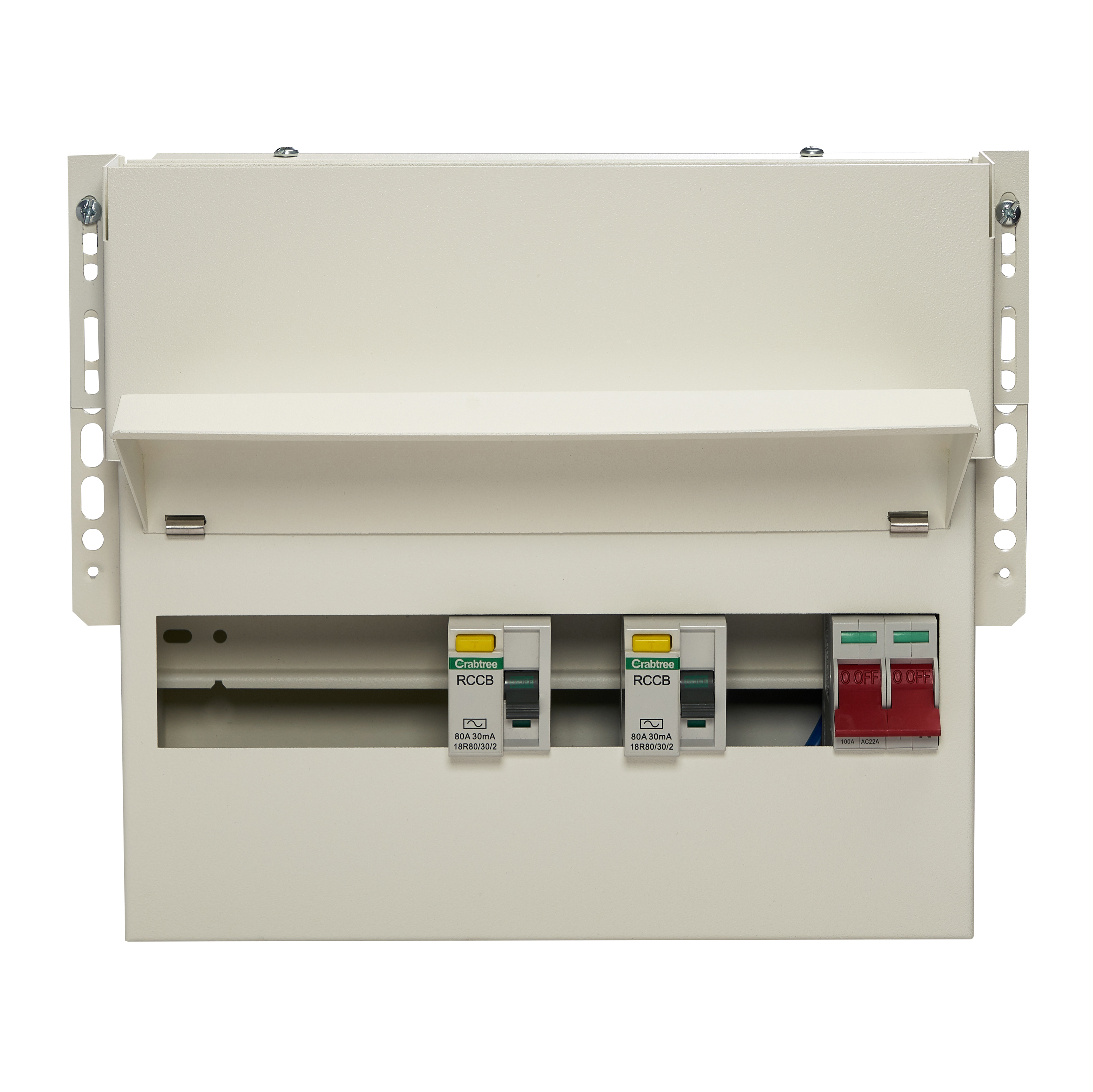 Crabtree 18ME09DR Loadstar 9 Way Dual RCD Meter Cabinet Consumer Unit ...