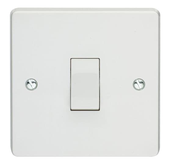 Crabtree 4070 Capital White Moulded 1 Gang 1 Way Single Pole Plateswitch 10A