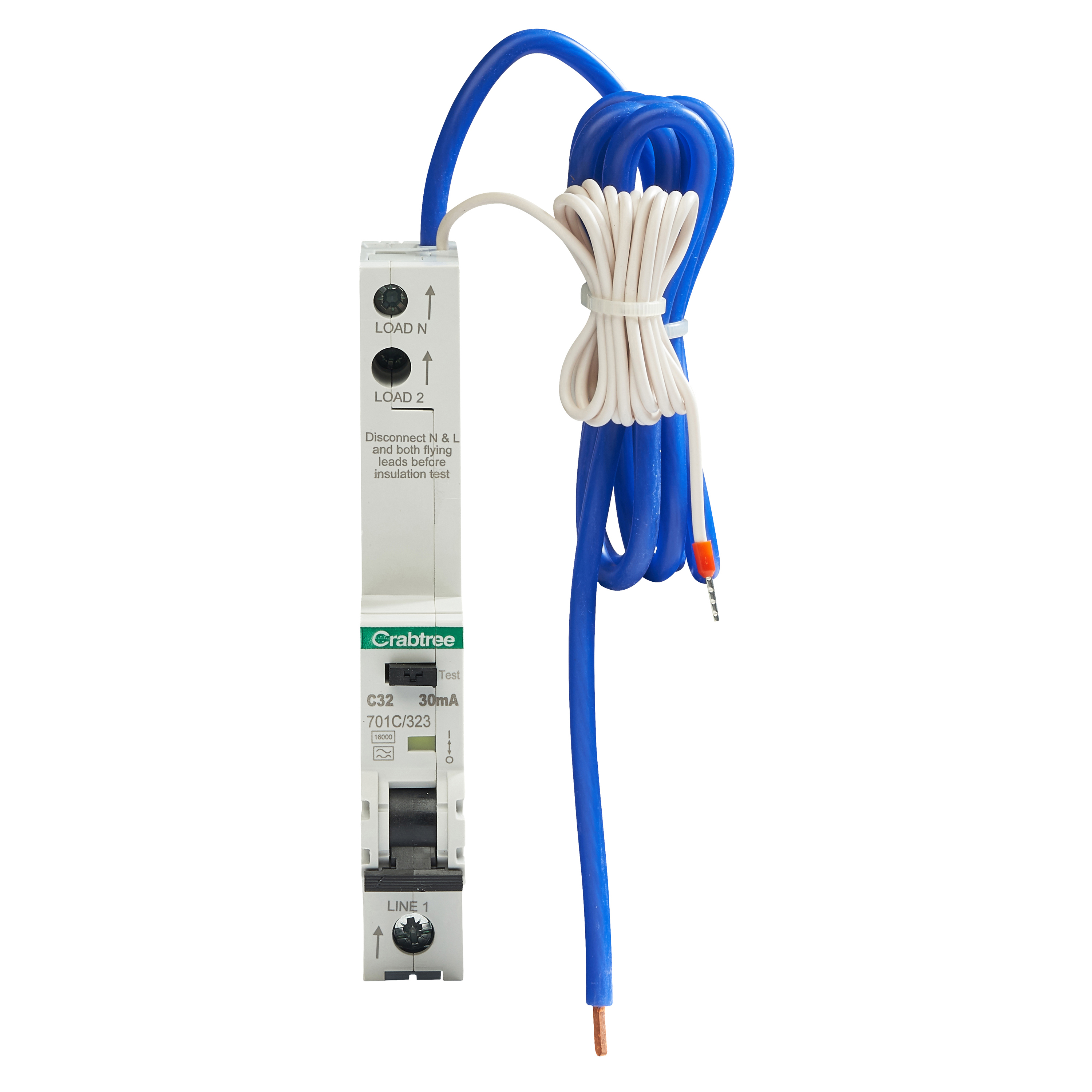 Crabtree 701C/323/LT Polestar Compact C32 30mA 16kA 1P N Type A RCBO 1 ...