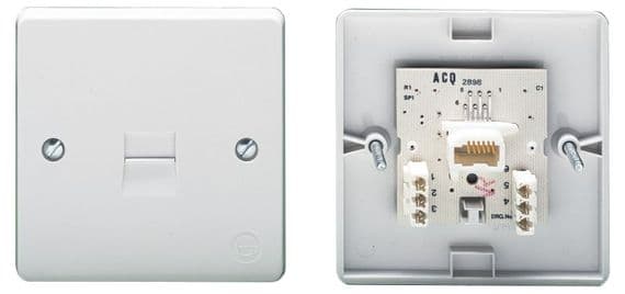 Crabtree Capital 7284 Telephone Socket Secondary Single White Moulded
