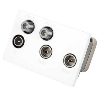 Crabtree Datapak 7064 Quadplexer with TV Return White Euro Module