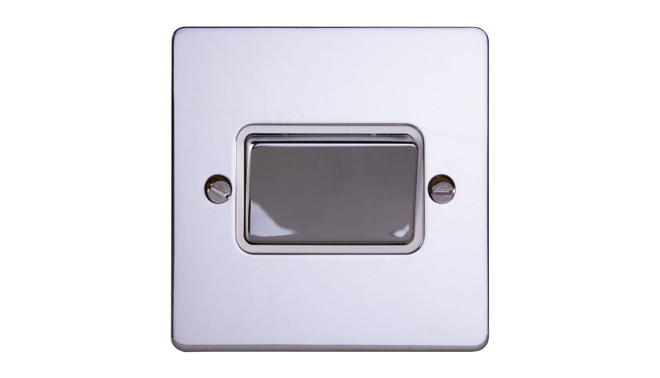 Deta 8107CHW Ultra Flatplate 3 Pole Fan Isolator 10A Chrome White Insert Box Of 5