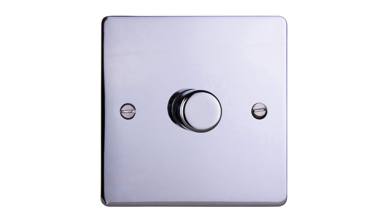 Deta 8129CH Ultra Flatplate 1 Gang 250W Universal Dimmer with Multiway Dimming Chrome Box Of 5