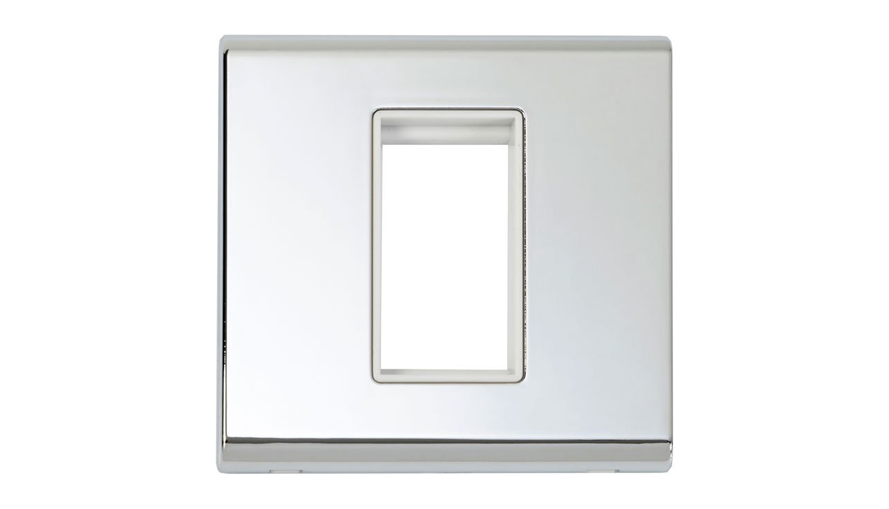 Deta 8685CHW Slimline Screwless One Module Data Plate Chrome White ...