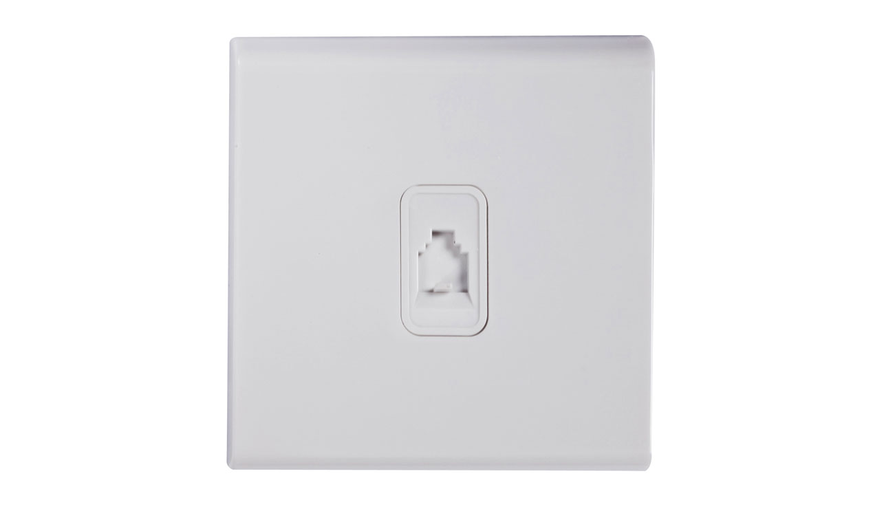 Deta 8686WHW Slimline Screwless Single RJ11 Telephone Outlet White Box ...