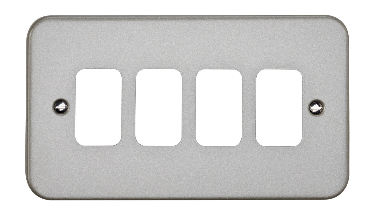 Deta G3324 Metalclad 4 Gang Grid Plate Box Of 5