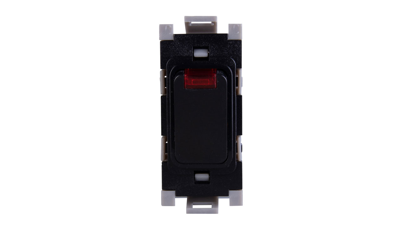 Deta G3515BK Grid Switch 20A DP Neon Black Box Of 10