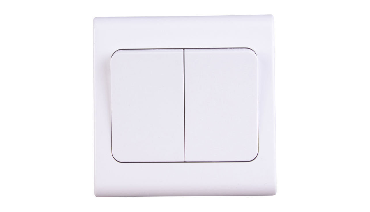 Deta S1346 Slimline 2 Gang 2 Way 10AX Wide Rocker Plate Switch