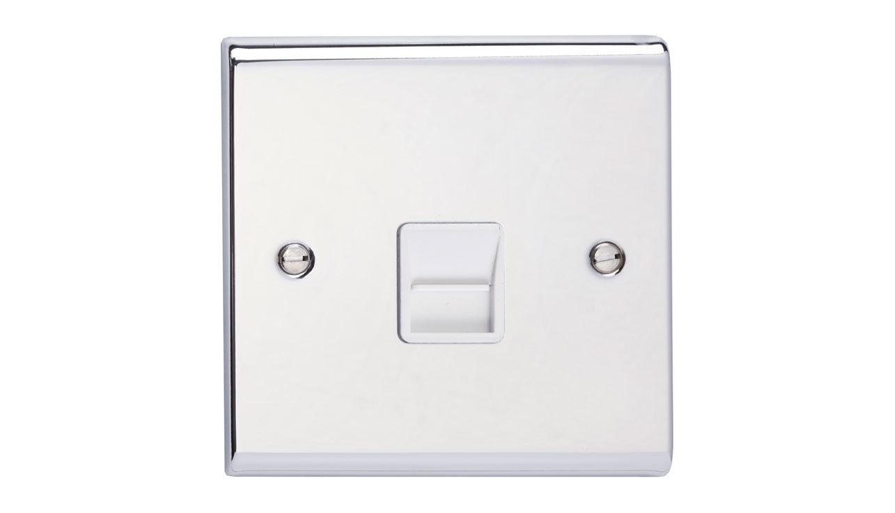 Deta SD1353CHW Slimline Decor Single Secondary Telephone Outlet Chrome ...