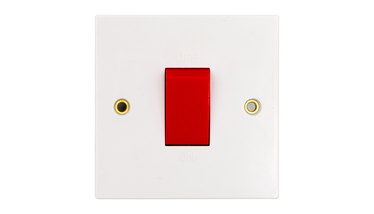 Deta VS1300 Vimark Square 50A Double Pole Switch Red