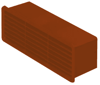 Domus 501T Rigid Duct Outlet Airbrick with Damper 204×60 Terracotta