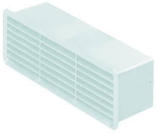 Domus 501W Rigid Duct Outlet Airbrick with Damper 204×60 White