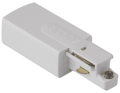 Enlite GB11-3 250V Global Live End Connector Left Hand Single Circuit Track White