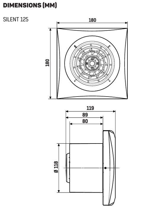 Envirovent SIL125S Silent Axial Extractor Fan 125mm Model With ...