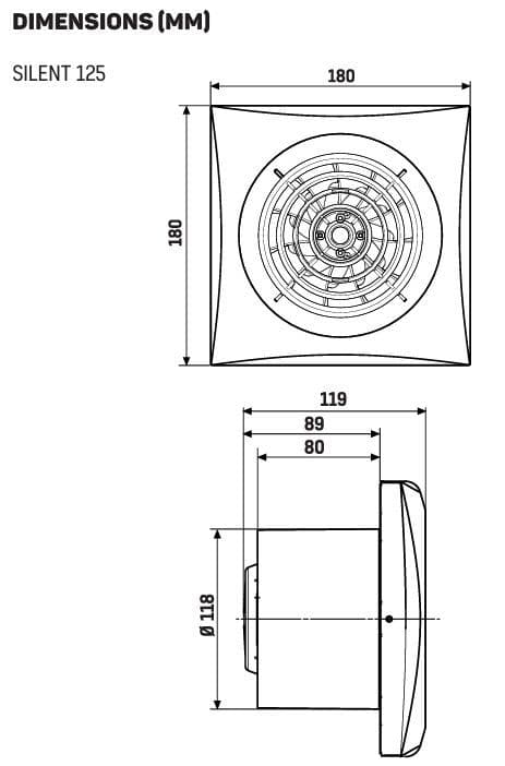Envirovent SIL125T Silent Axial Extractor Fan 125mm Model With ...