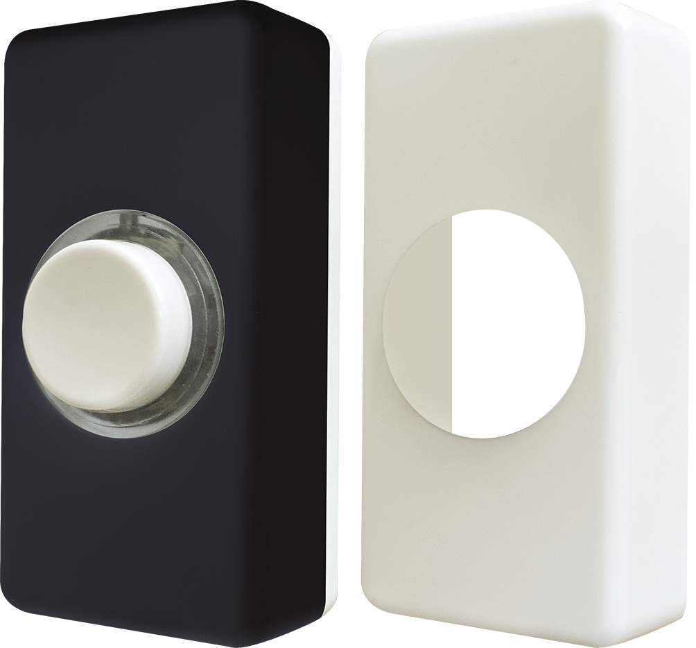 Eterna BPLWB Interchangeable Black Or White Illuminated Wired Surface Mounted Bell Push
