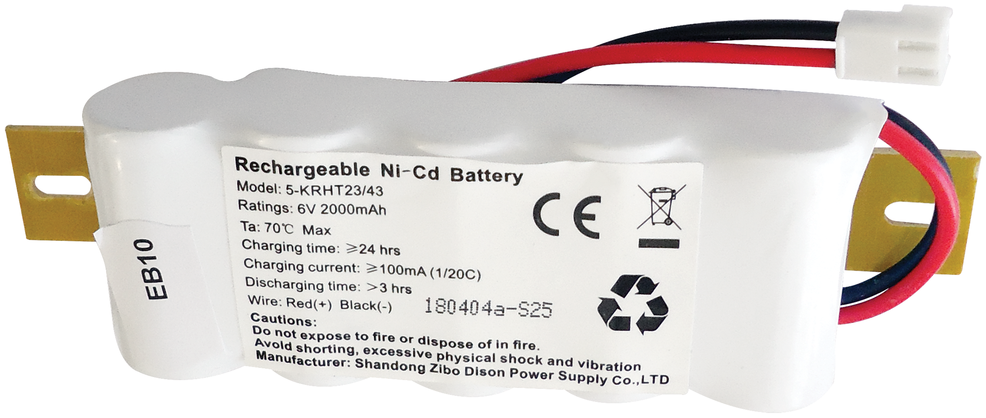 Eterna EB10/2 Ni-Cd 6v 2000mah Side-By-Side Battery