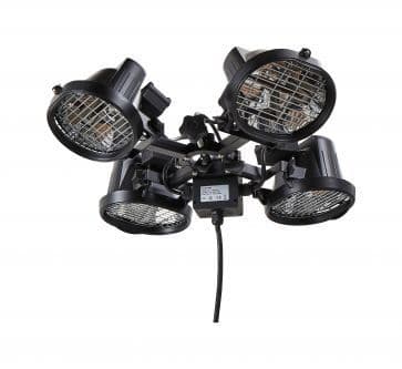 Forum Lighting ZR-37445-BLK Ruby 4x450W Parasol Heater