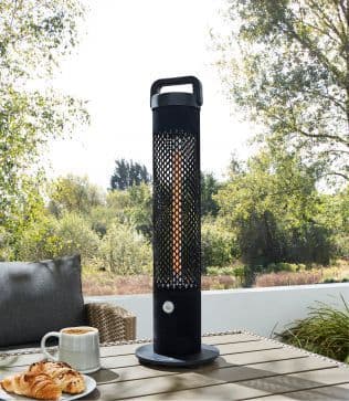 Forum Lighting ZR37441BLK Flocked FreeStanding 1.2kW Outdoor Heater