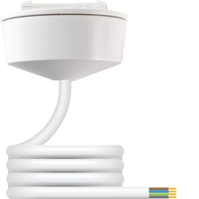 Hager Klik CR64AX/2.0 6A 4-Pin Prewired Ceiling Rose with 2m Flex White