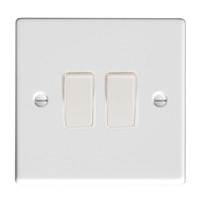 Hamilton 70R22WH-W Hartland Gloss White 2G 10AX 2 Way Rocker With White Insert