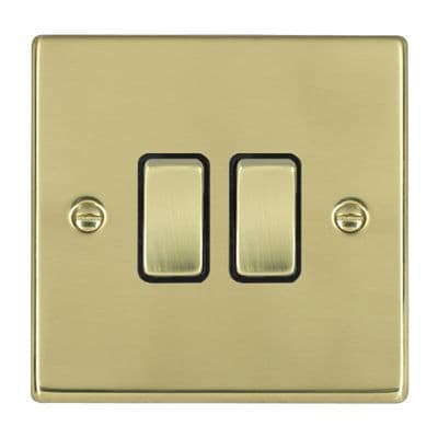Hamilton 71R22PB-B Hartland Polished Brass 2G 10AX 2 Way Rocker With Black Insert