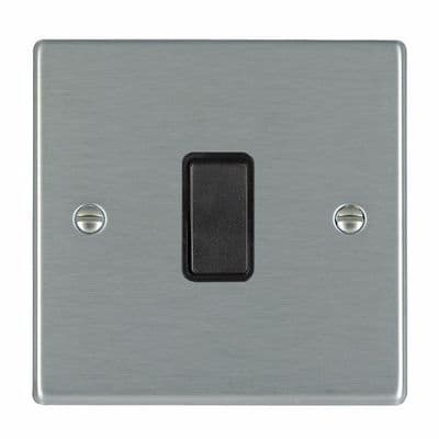 Hamilton 74R21BL-B Hartland Satin Stainless 1G 10AX 2 Way Rocker With Black Insert